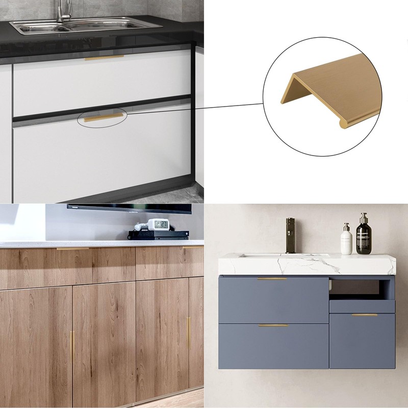 Rergy 10 Pack Champagne Bronze Cabinet Pulls - Gold Finger