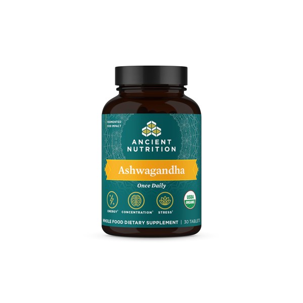 Ancient Nutrition Ashwagandha Tablets, Stress Relief, Supports Energy, Mental Clarity