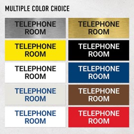 Telephone Room Sign, Engraved, 3x9 Inches, Indoor/Outdoor Use, Made in USA