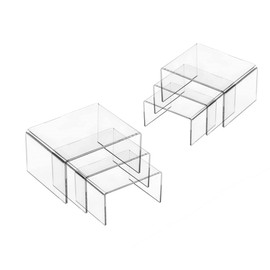 6 Sets Acrylic U-shaped Display Stand, Clear Acrylic Display Risers for Figures, Cupcakes, Buffets, Jewelry Display Etc(3 Sizes)