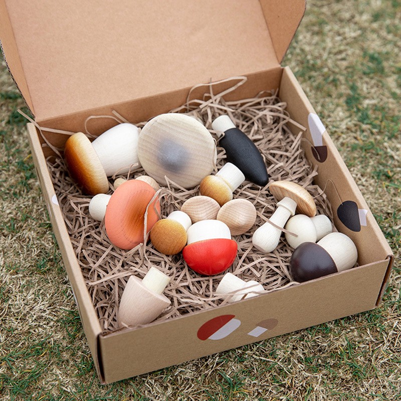 Wooden Mushroom Picking Toys Simulation Mushroom Picking Game Educational Toys