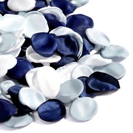 Vin Beauty Silk Fake Blue Rose Petals, Dusty Blue Flower Silk Petals Flower Girl Scatter Petal for Wedding Aisle Scatter, Aisle Table Centerpieces, Romantic Night Home Decor, 200PCS