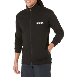 BOSS Contrast Logo Cotton Full Zip Sweatshirt