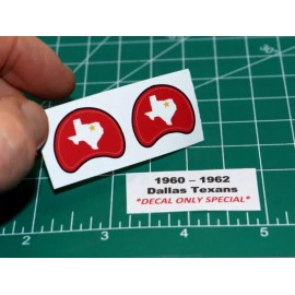 1960-1962, 2009 Dallas Texans Chiefs Football Gumball Helmets DIECUT DECALS ONLY
