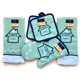 Home Collection 5 Piece Towel Set - A House is not a Home Without Paw Prints