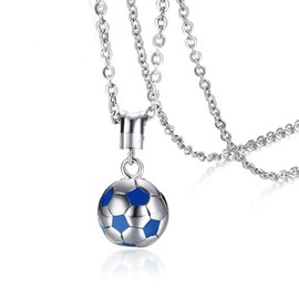 AILUOR Women's 2018 World Cup Jewelry Gift, Football Soccer Ball Pendant Necklace Blue