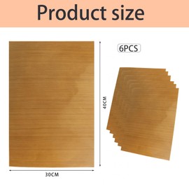 VVQWCY Permanent Baking Film, Set of 6 Baking Paper, Reusable, Reusable Baking Paper, Permanent Baking Mat, Permanent Baking Foil for Baking Tray, 40 cm x 30 cm