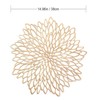 4PCS Golden Round Flower Placemat, Pressed Vinyl Placemats, Round Hollow