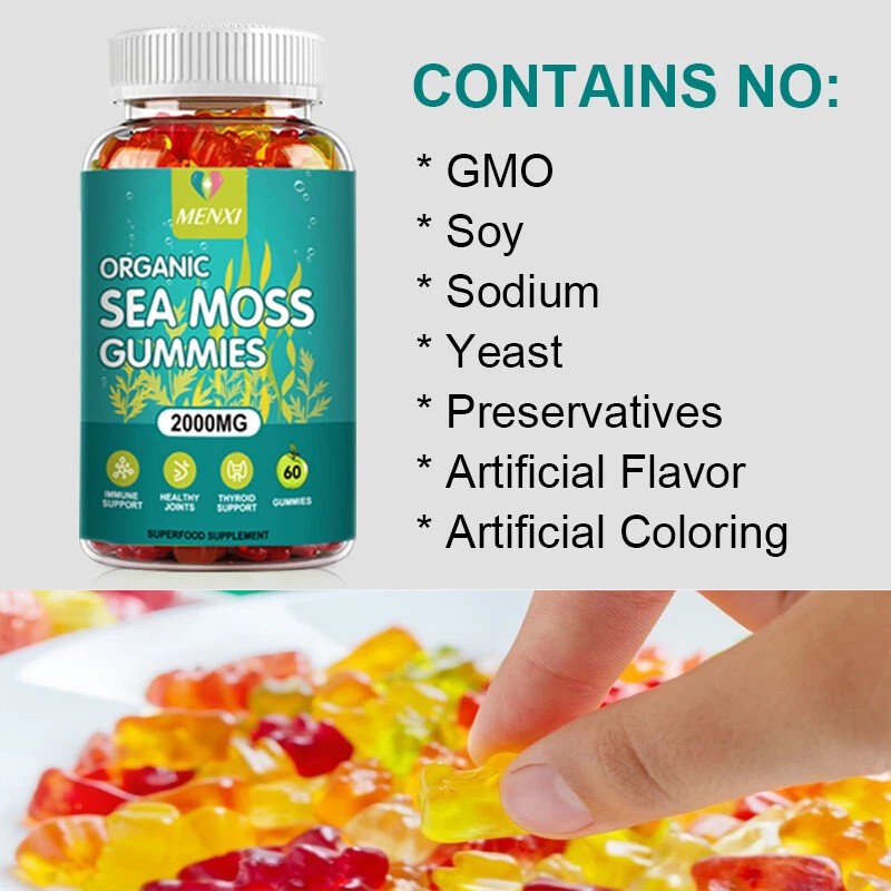MENXI Sea Moss Gummies 2000mg , 100% Clean & Natural
