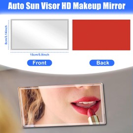 2 PCS Auto Sun Visor HD Makeup Mirror, Self-Adhesive Universal Car Interior Cosmetic Vanity Mirror, Stainless Steel for Truck SUV Rear View Seatback