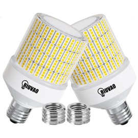 RIUVAO 70W LED Corn Light Bulb, 9100LM & Energy-Saving 80%, Waterproof, Cool Daylight White - E26/E39 Base for Garage/Factory/Shop (2-Pack, 5000K)