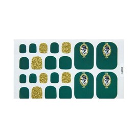 22Pcs Blue Glitter Silver Gold Stripes Lines Toe Nail Wraps Stickers H005 Nail Wraps Stickers Manicure Supplies for Women Nails Full Long Lasting Easy Apply and Remove