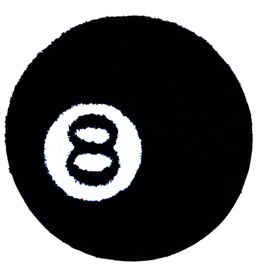8 Ball Rug, 24"/60cm Black Round Rug Billiard Pool, 8 Ball Carpet, Non-Slip Flocking Floor Area Rug, Absorbent Black Circle Rugs, Cool Rugs Doormat for Living Room Decor (60 * 60CM)