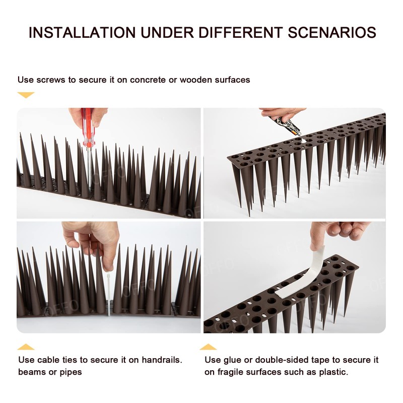 OFFO Bird Spikes Pigeon Outdoor Spikes for Cat Keep Birds