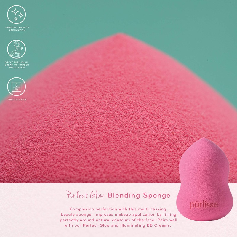 pūrlisse Perfect Glow Blending Sponge: Reusable, Latex-free, Improves makeup application