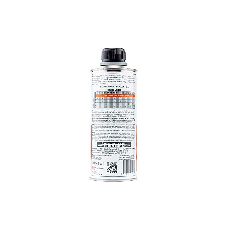 RaceGas 100016 Premium Race Fuel Concentrate Increases Gasoline Up to