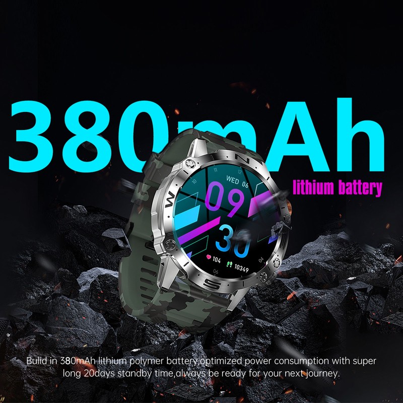 Smart Watches Camouflage Black With External Speaker Outdoor Smart Watch