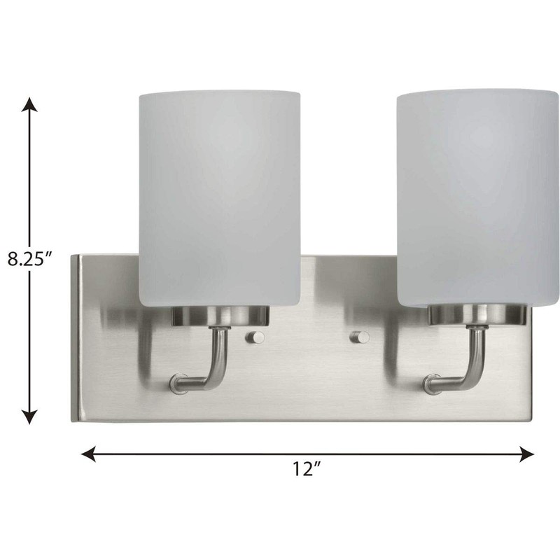 Progress Lighting Merry Collection 2-Light Brushed Nickel Etched Glass Transitional