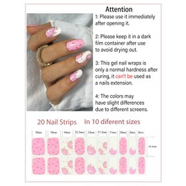 UV Gel Nagelfolie, 20 pcs Rosa Donut Nagelfolien Selbstklebend für Nagel DIY zu Hause