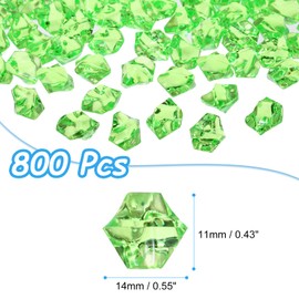 sourcing map 800pcs Fake Ice Rocks Acrylic Bright Green Crystals Gems Stones Dazzling Crushed Ice Sparkling Fake Diamonds for Vase Fillers