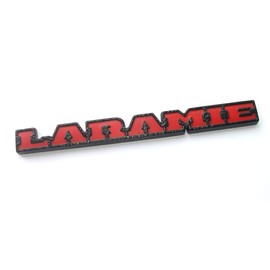 1pc OEM 3D Emblem Compatible with 2019-2025 1500 2500 Laramie Tailgate Rear Badge 68282678AB (Black Red)