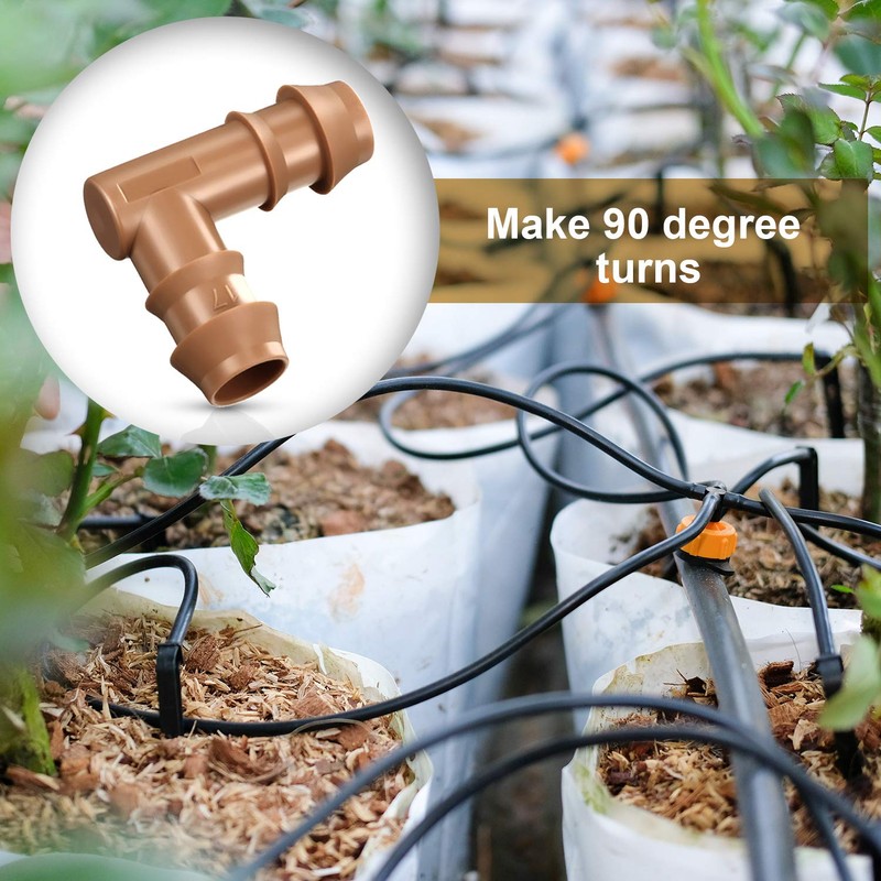 20 Packs 1/2 Inch Barbed Connector Plastics Drip Irrigation Barbed