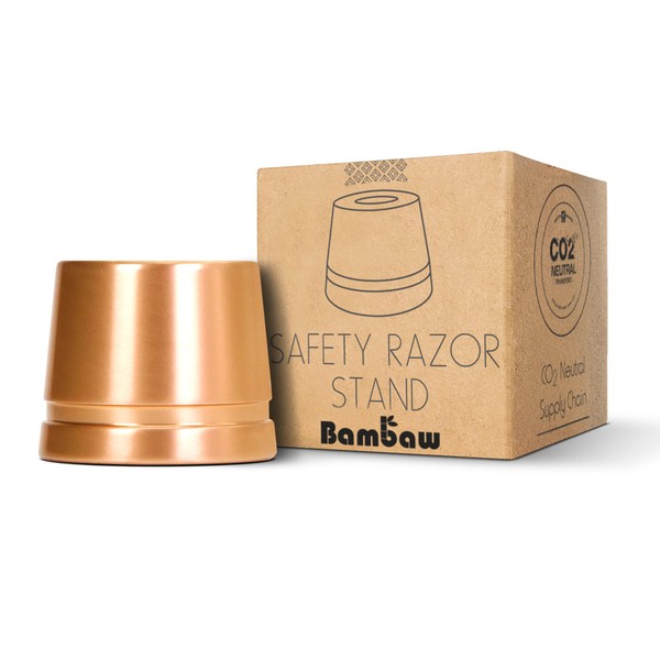 Bambaw Rose Gold Safety Razor Stand | Razor Holder Shave Stand | Shaver Holder Stand fits all Metal Safety Razors | Double Edge Razor Stand | Razor Stand Holder | Shaving Stand