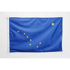 Alaska NAUTICAL Flag 18'' x 12'' - US state of Alaska flags 30 x 45 cm - Banner 12x18 in for boat - Drapeau Alaska AZ FLAG