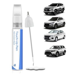 MITSUBISHI MOTORS Exclusive W85 White Diamond Touch Up Pen Cover Scratch Repair | 2-in-1 Pen & Brush