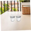 Mipcase 8Pcs Mini Tinplate Bucket Silver Flower Pot for Home