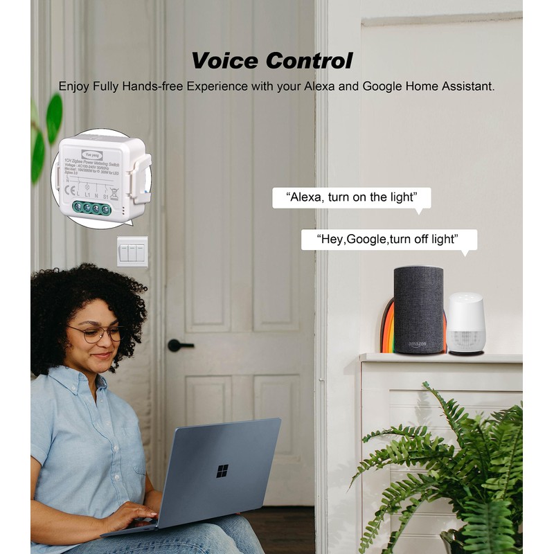 16A Zigbee Switch with Power Consumption Meter, Relay Power Measurement,