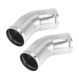 Motoforti 45 Degree Mandrel Exhaust Tube with Bead Roll Car Exhaust Pipe Tubing Piping 3" OD 3.94" Length T304 Stainless Steel Silver Tone 2 Pcs