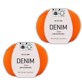 Art of Yarn Denim 55% Cotton,45% Poliacrylic, 2 Skeins Total 100gr (3,52 oz),320m (3,48 yds),Soft & Smooth Yarn Sport – Fine(2) for Crocheting, Knitting, Amigurumi, Baby Blankets, Baby Garments 99977