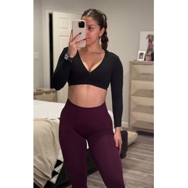 Aoxjox Workout Peach Contour Seamless Hidden Scrunch Butt Lift Leggings for Women Gym Yoga Pants 24" (Venom Purple, Small)