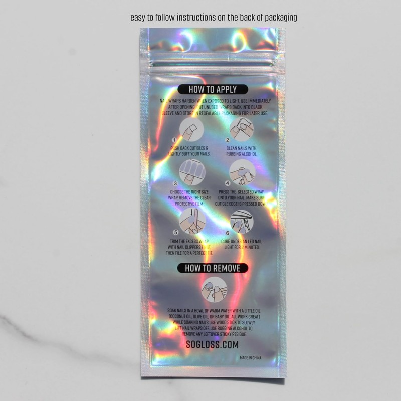 So Gloss Semi Cured Gel Nail Wraps | 20 Nail