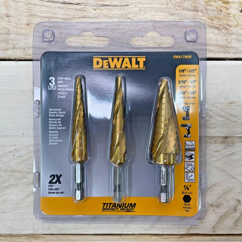 Dewalt DWA1790IR IMPACT READY Step Bit Drill Bit Set 3-Piece
