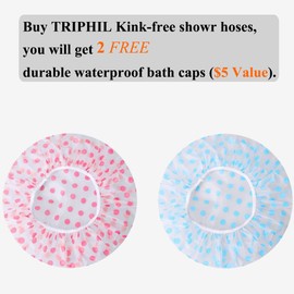 TRIPHIL Kink-free Shower Hoses Handheld Showerhead Extension Tube Hand Held Shower Head Hose Replacement Stainless Steel Metal 360 Degree Swivel Copper Nuts (59-Inch, Rose Gold)