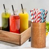 Yaellede Wooden Coffee Straw Holder Dispenser for Counter, Reusable Drinking