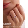 Lunvky Gold Birthstone Rings for Women Mother Dainty Stackable Gold