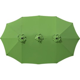 AONETOZ 12 Ribs Umbrella Canopy Replacement for 15ft Double-Sided Patio Umbrella, Frame NOT Included,Mint Green