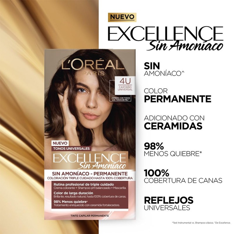 2 Tintes para Cabello Excellence sin Amoniaco de L'Oréal Paris