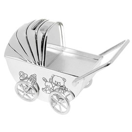silver plated pram money box