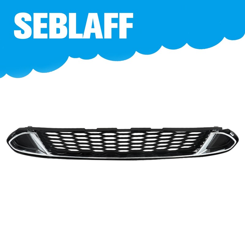 SEBLAFF Lower Grille and Chrome Molding Trim Assembly Black Grill