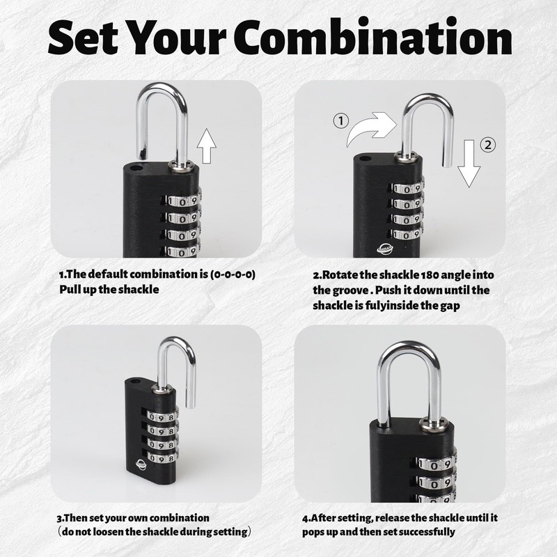 SISAV Combination Lock,4 Digit Gym Combination Padlock for School Lockers,Toolbox,Fence