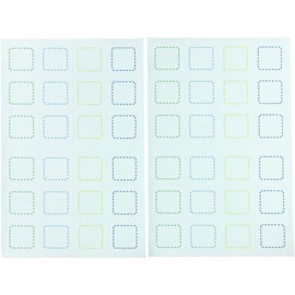 Yuninemu Washing Tag, Sticker, Stitching, Blue, 24 Pieces x 2 Sheet Sheets UN-252