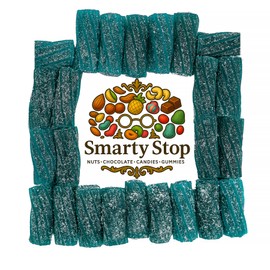 Smarty Stop Sour Licorice Twist Bite Gummy Candy/Twisteroos Pectin Filled Licorice Sour Gummies (Blue Raspberry, 1 Pound (Pack of 1))