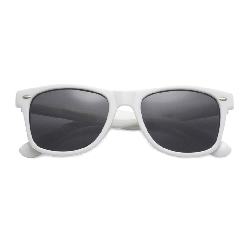 My Shades - Retro 80's Classic Rectangle Sunglasses (White, Smoke)
