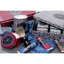 La Chatelaine Luxury Bar Soap Trio Gift Set Tin | Made in France | Natural and Organic | Shea Butter Formula | 3 x 8.8 oz / 250g - Gray Mosaic Soap Trio (Moroccan Mint, Vetiver Cedar, Bourbon Vanilla)