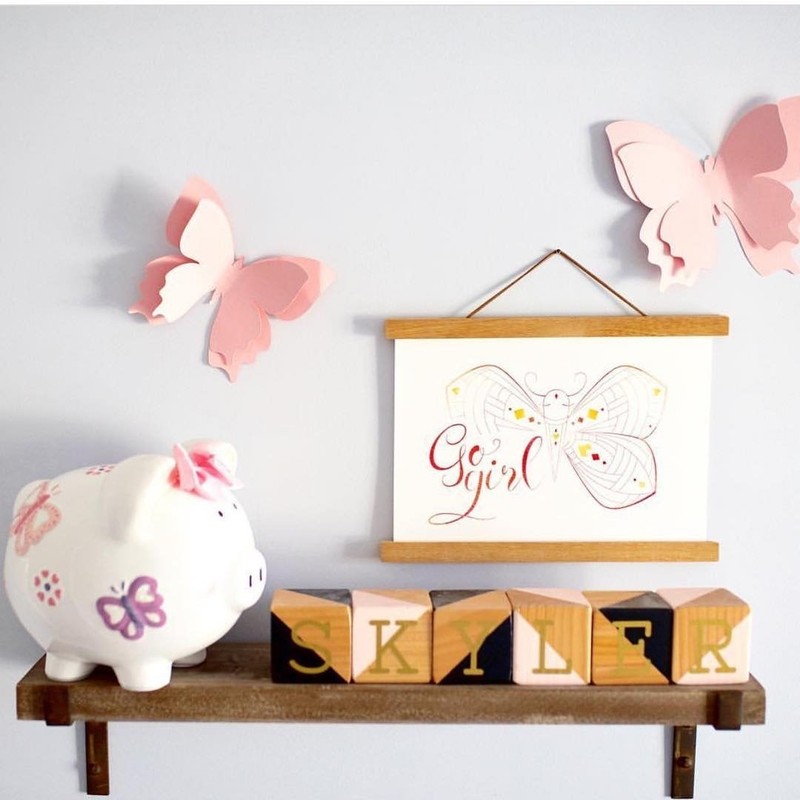 Child to Cherish Ceramic Piggy Bank for Girls, Butterfly