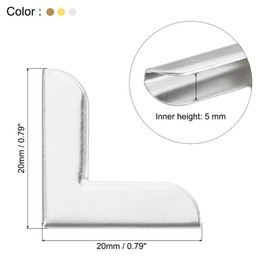 PATIKIL 20mm Metal Book Corners, 150pcs Photo Corners Book Corners Protector Retro Metal Decorative for Crafting Scrapbook Photo Album Book Binding, Bronze Silver Gold